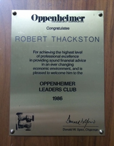 Oppenheimer Leaders 
			  club - 1986
